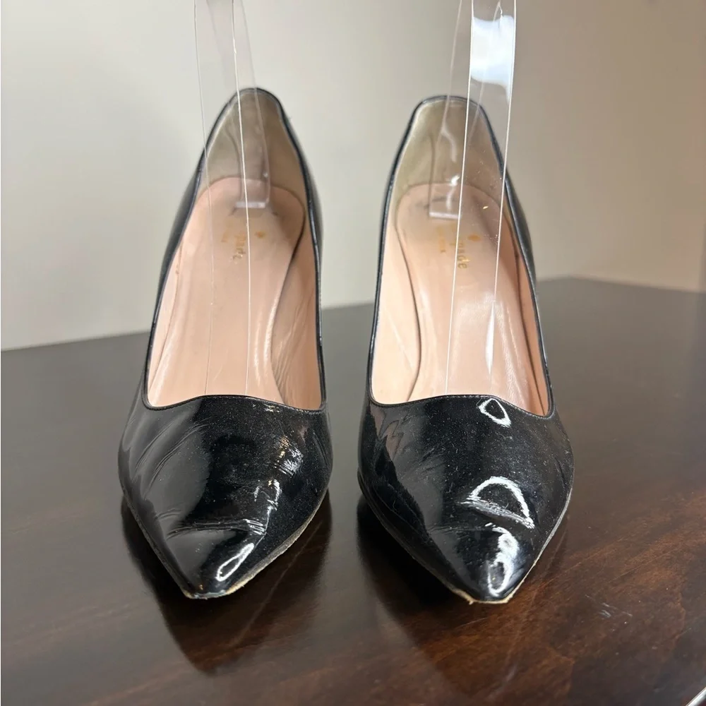 Kate Spade New York Black Patent Leather Pointed Toe Pumps - Size 7.5B